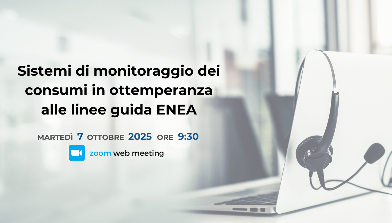 Web meeting: “Sistemi di monitoraggio dei consumi in ottemperanza alle linee guida ENEA”